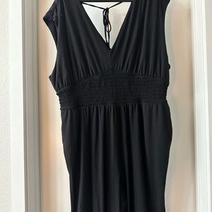 Old Navy 2X Black Jumpsuit Pants Sleeveless Romper POCKETS